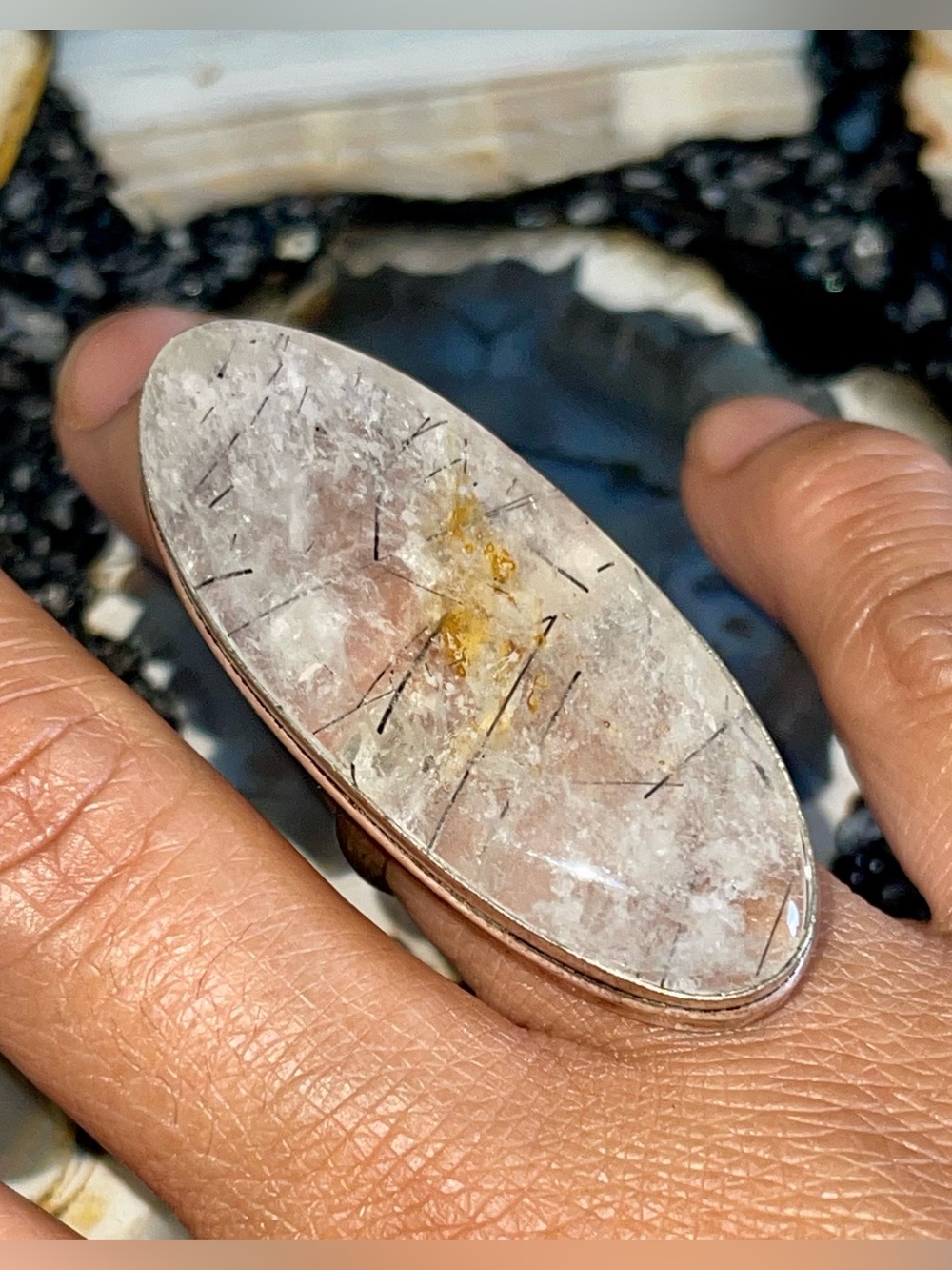 Rutile Quartz Ring Size 8 1/2